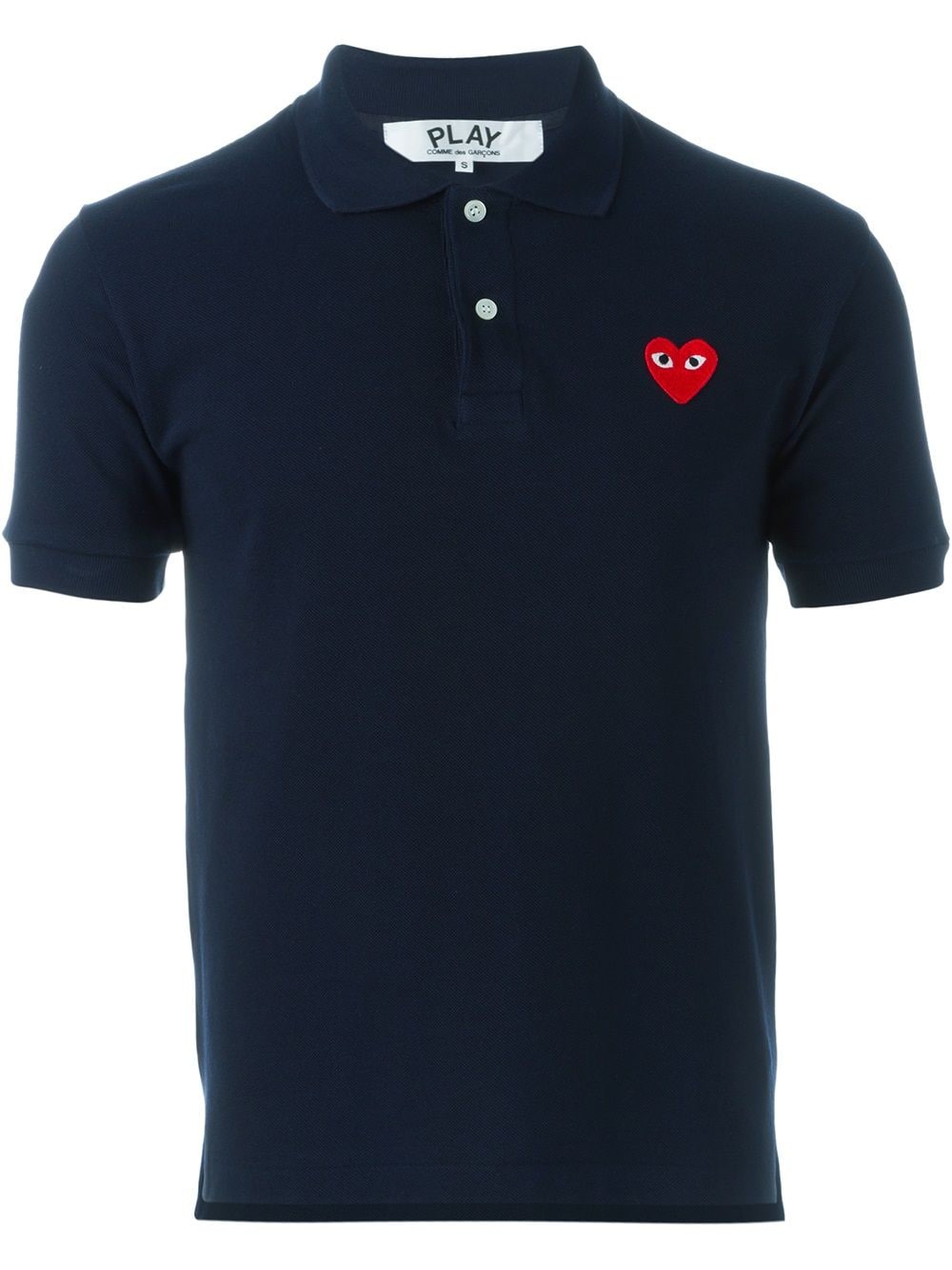 Comme des Garçons Play │ Unisex Polo Shirt Red Heart in Navy