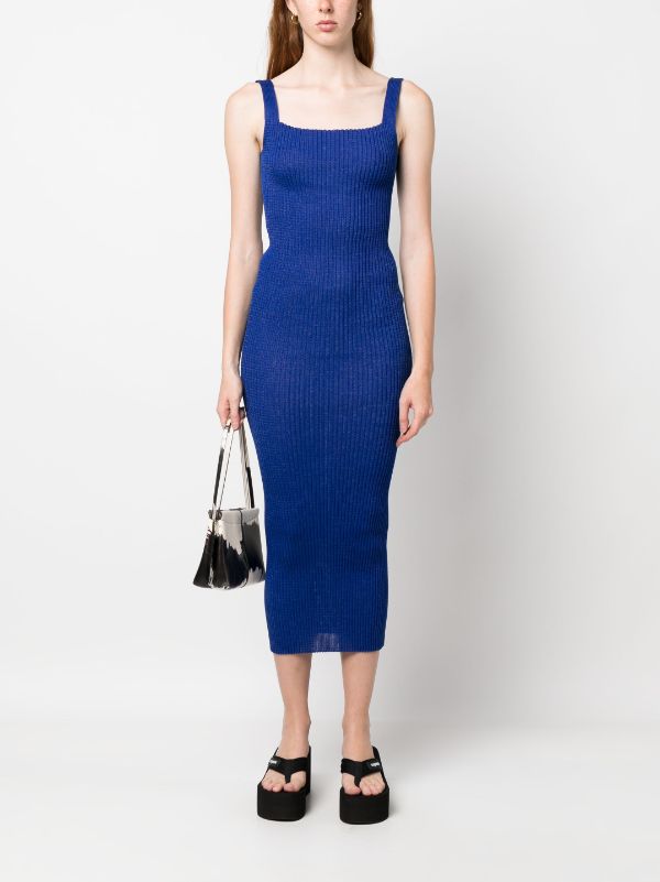 A. Roege Hove P- AW23 Emma Square Neck Dress in Cobalt Blue