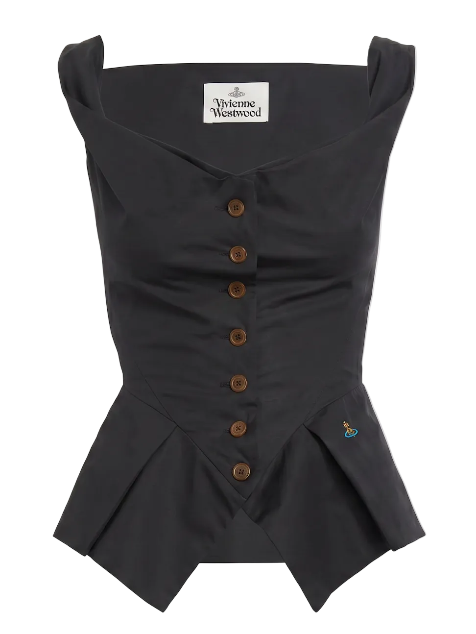 Front view of Vivienne Westwood AW26 Monday Vest in black