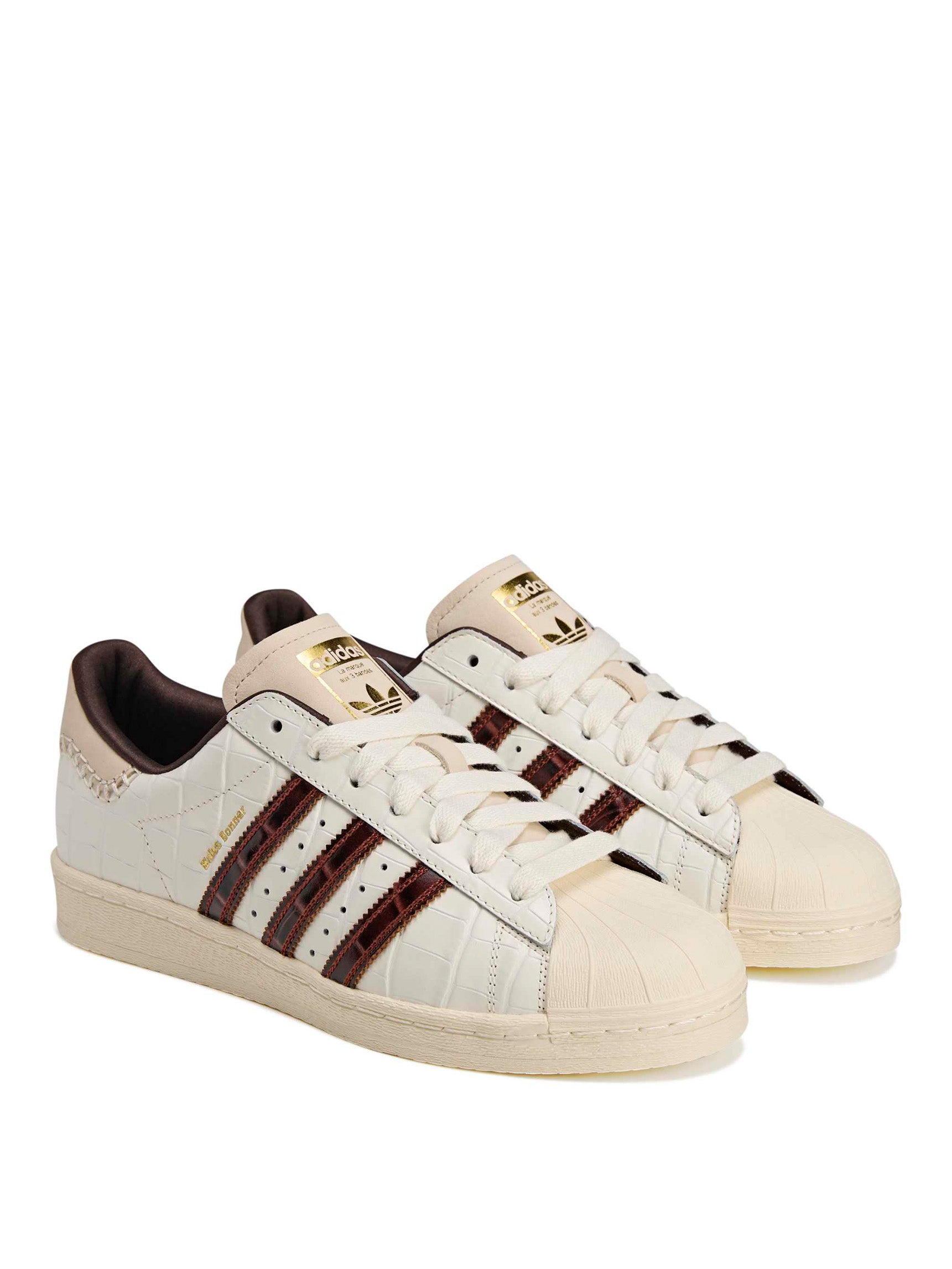 WB Superstar Sneakers - White / Fox Brown / White-[-Adidas x Wales Bonner-5