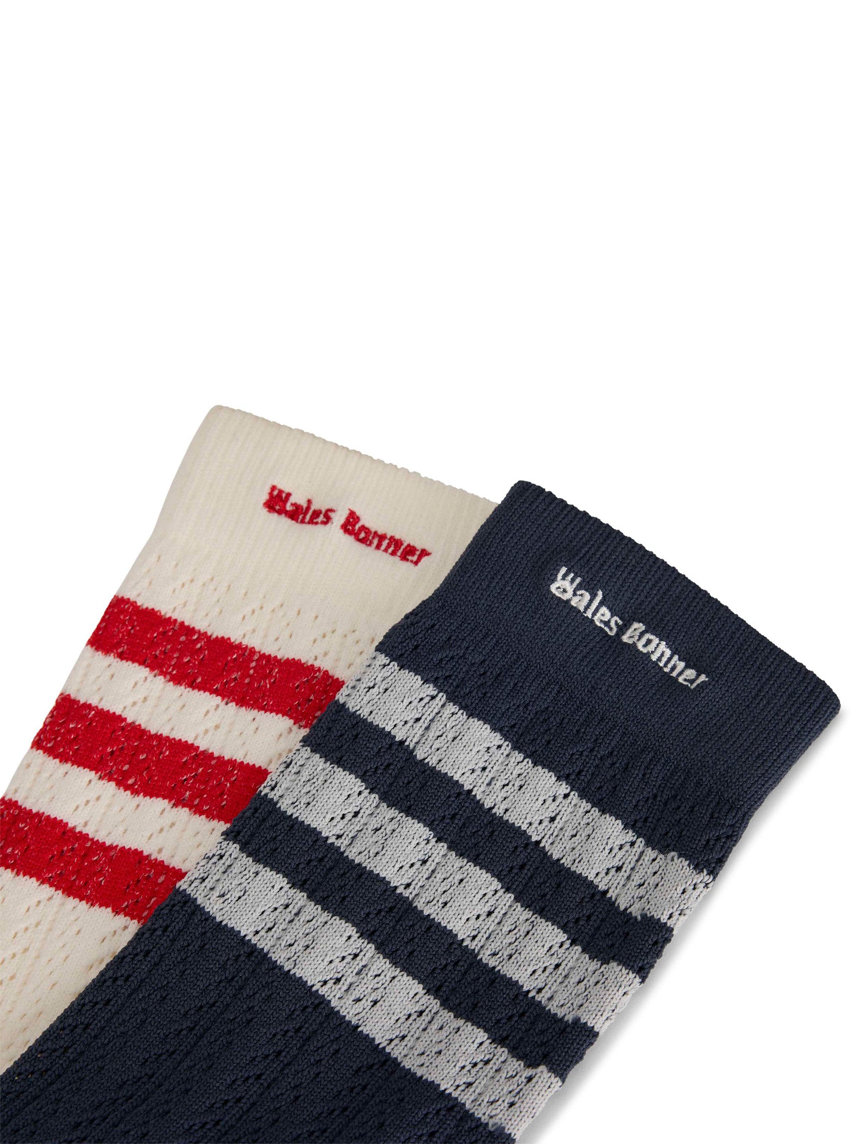 WB Crew High Sock - Cream White / Navy-[-Adidas x Wales Bonner-2