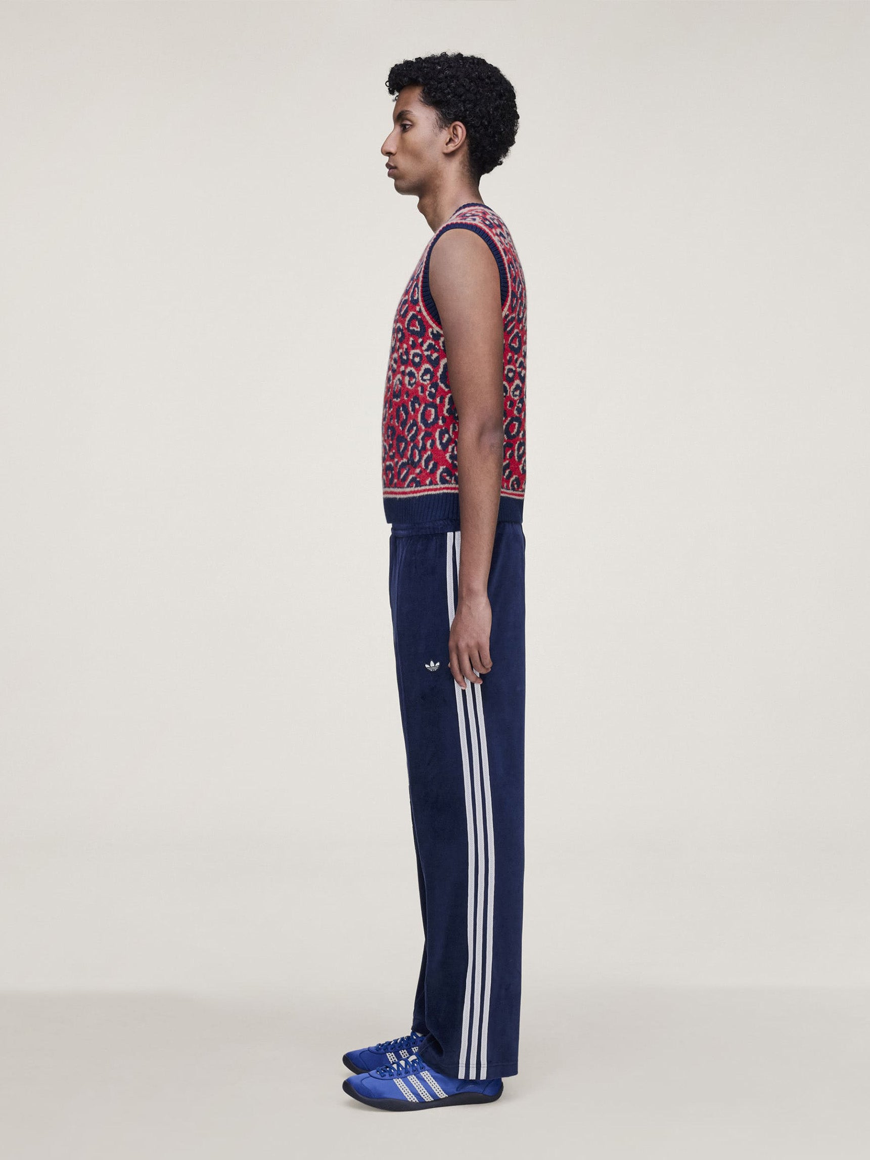 WB Knit Vest - Navy Blue / Magenta Beige / Betsca-[-Adidas x Wales Bonner-5