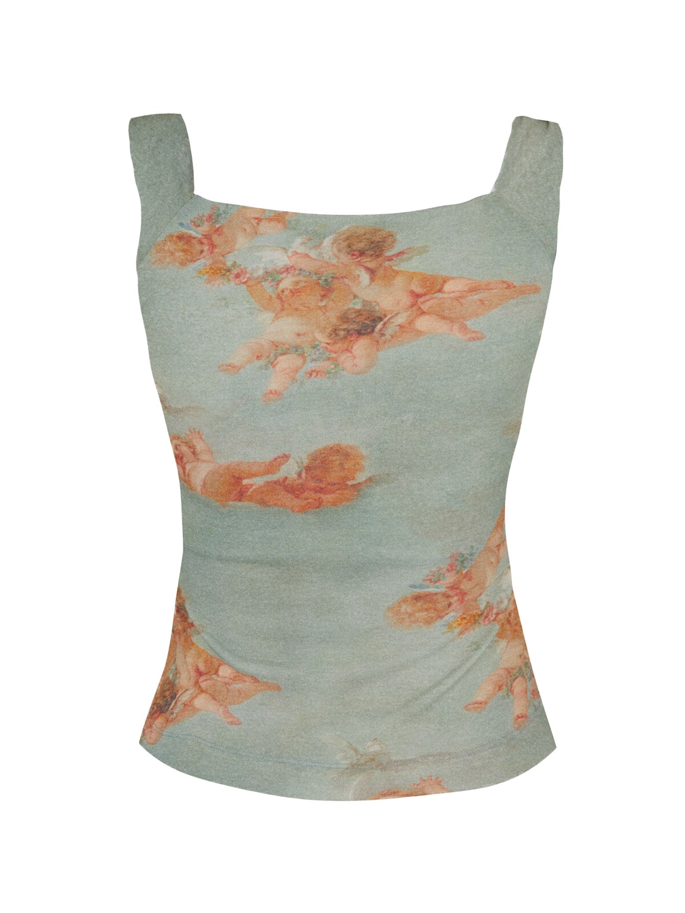 Front view of Vivienne Westwood Anna Top in Primavera Cherubs print