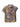 Asym Top in Print G by Anntian, front view of relaxed-fit organic silk top with all-over botanical floral print in blues, purples, oranges and pinks, asymmetric draped neckline and short sleeves, Spring/Summer 2026