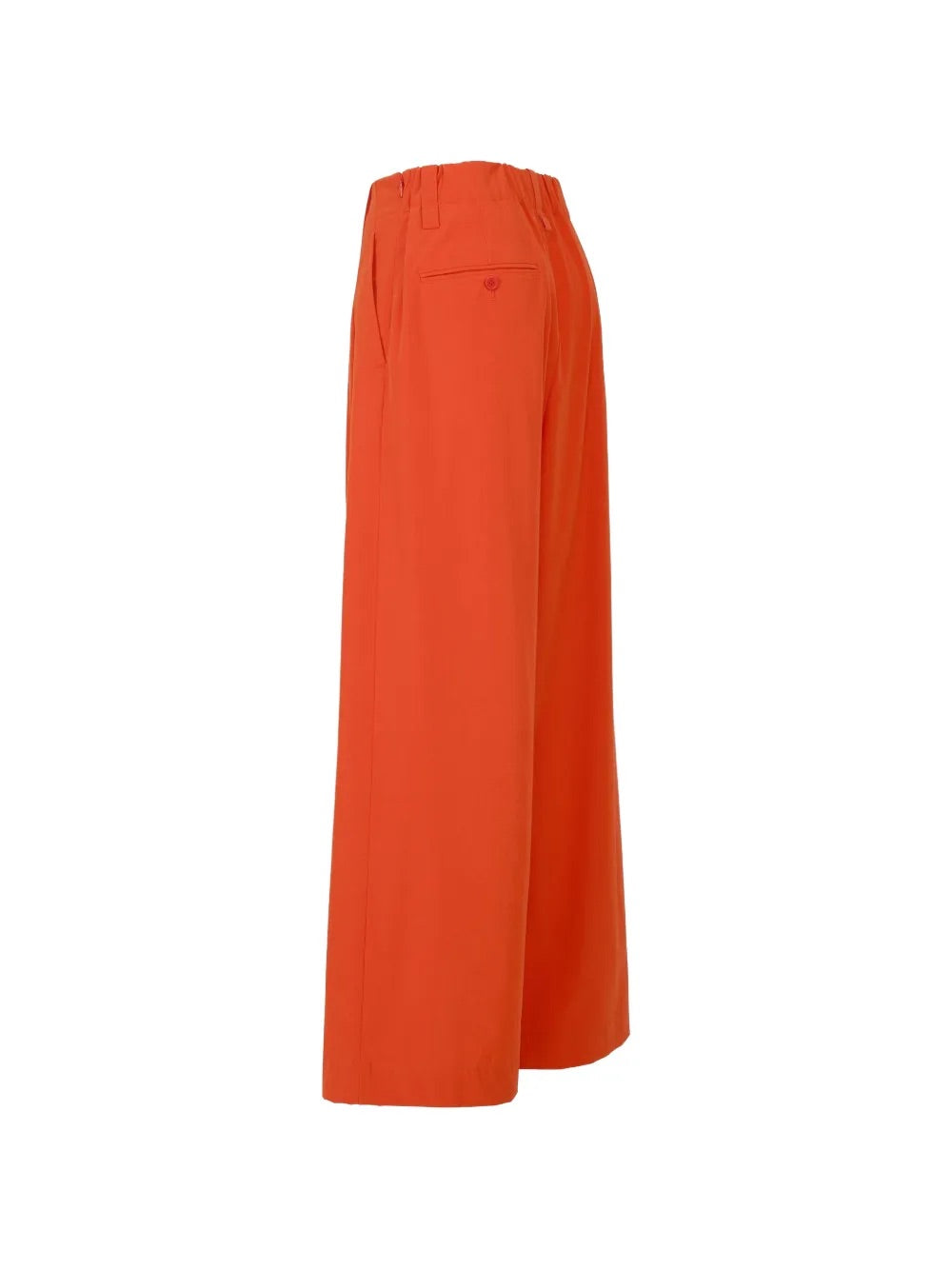 Issey Miyake April SS26 Looped Pants in Macaw Red side view showing wrap construction