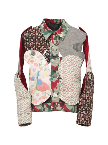 Walter Van Beirendonck patchwork blazer multicolour front view