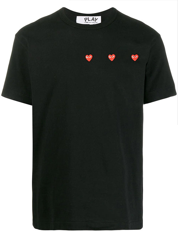 Comme des Garçons Play Heart Short Sleeve T-shirt in Black