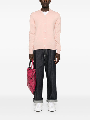 Unisex Knit Cardigan in Light Pink from Comme des Garçons Play