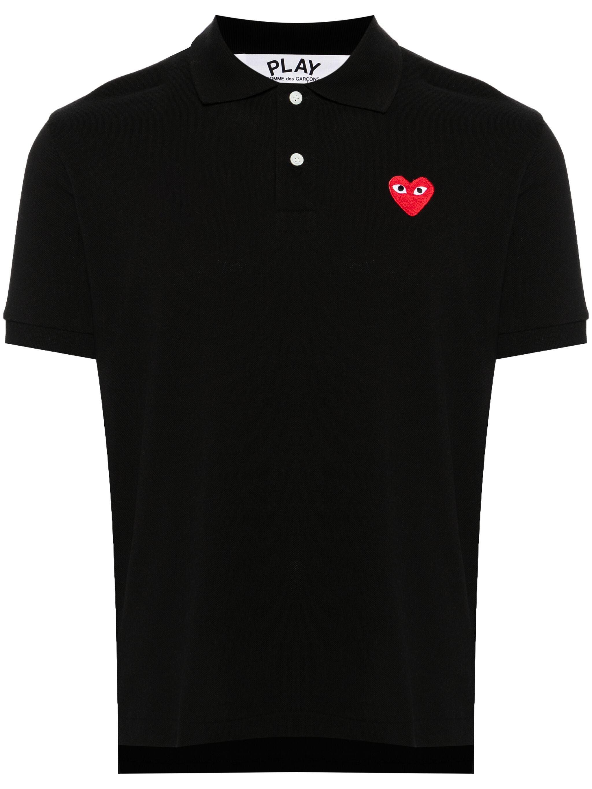 Comme des Garçons Play │ Unisex Polo Shirt Red Heart in Black