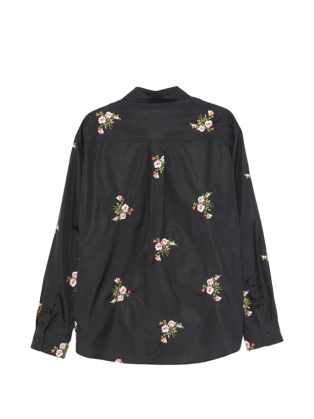 Simone Rocha black shirt with floral embroidery