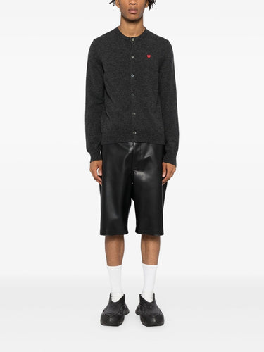 Unisex Cardigan Red Heart - Black-[-Comme des Garçons Play-2