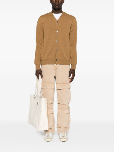 Unisex Knit Cardigan in Camel from Comme des Garçons Play