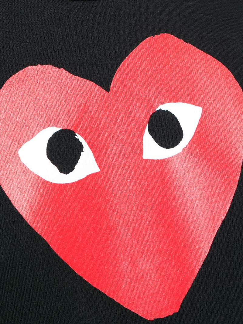 Comme Des Garçons │ Women's Short Sleeve Tee Big Red Heart in Black