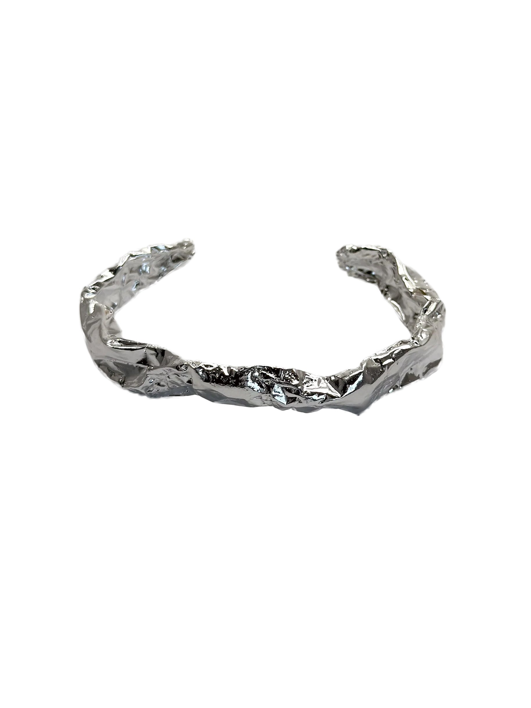 Saskia Diez Crushed Cuff in Silver