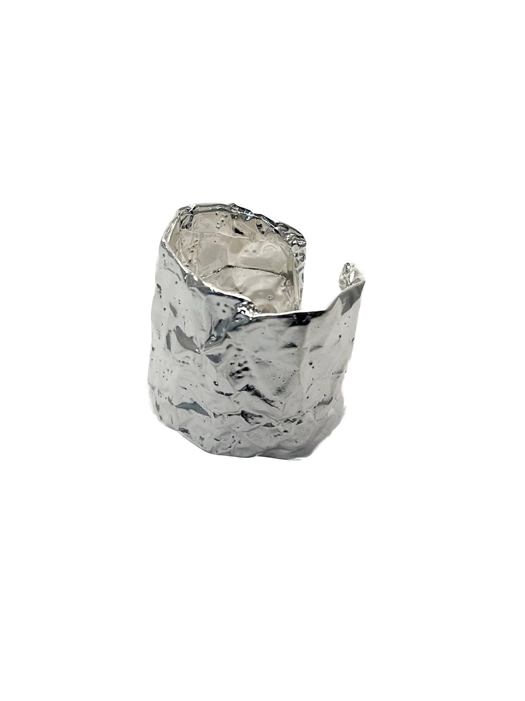 Saskia Diez Crushed Ring Stripe in Silver