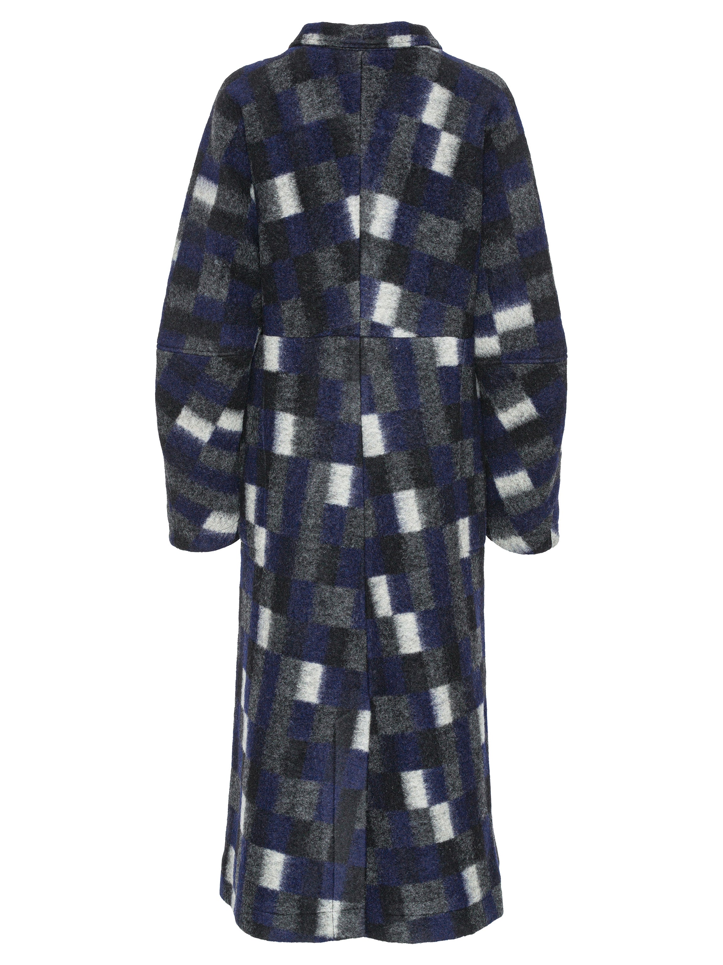 Banana Coat - Brushed Black Squares-[-Henrik Vibskov-2