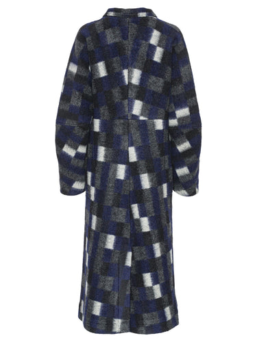 Banana Coat - Brushed Black Squares-[-Henrik Vibskov-2