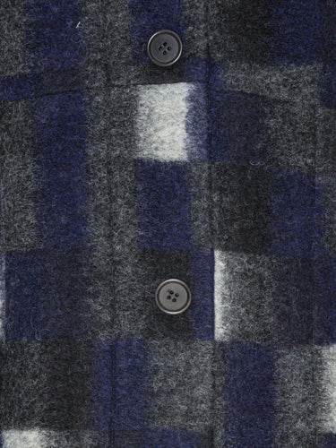 Banana Coat - Brushed Black Squares-[-Henrik Vibskov-3