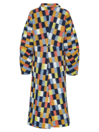 Banana Coat - Brushed Squares-[-Henrik Vibskov-2