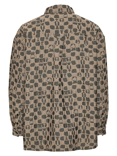 Henrik Vibskov Big shirt in brown black chess print - back