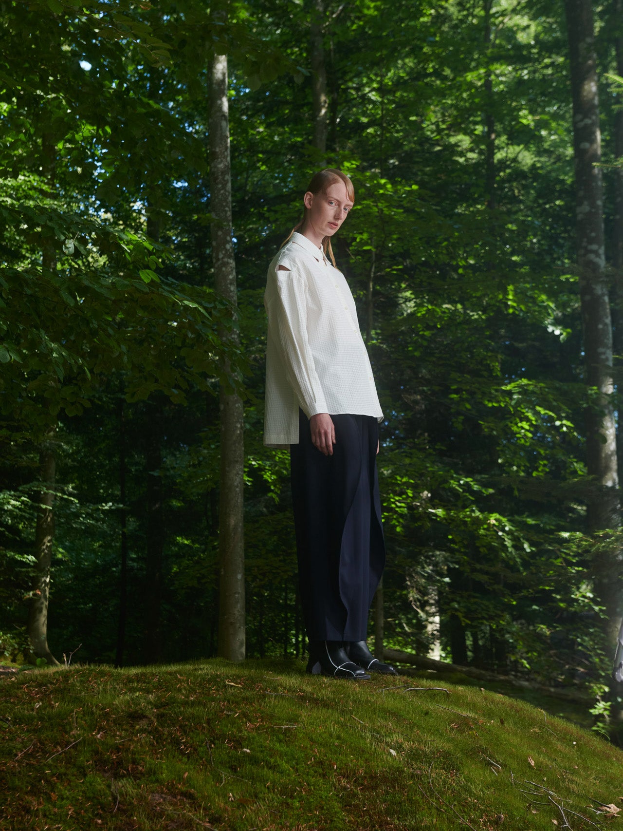 Cut Out Shirt in White from Henrik Vibskov