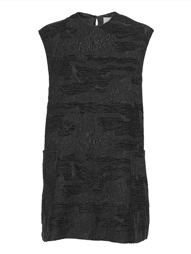 Dart Sleeveless Dress in Fishes Black from Henrik Vibskov