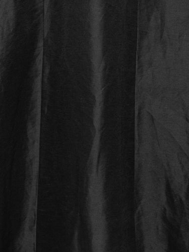 Close-up of the Double Bass Dress in Black, highlighting the smooth black fabric, neckline, and sleeve detail.