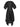 Back view of the Double Bass Dress in Black, showing the fitted hourglass shape and the low–high hem from behind.