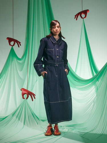 Henrik Vibskov - Dusk Denim Skirt in Navy Denim