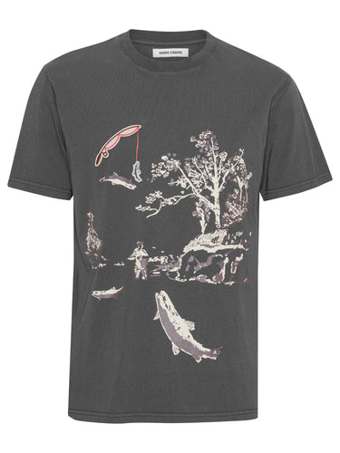 Fishing Rod Tee in Dark Shadow from Henrik Vibskov