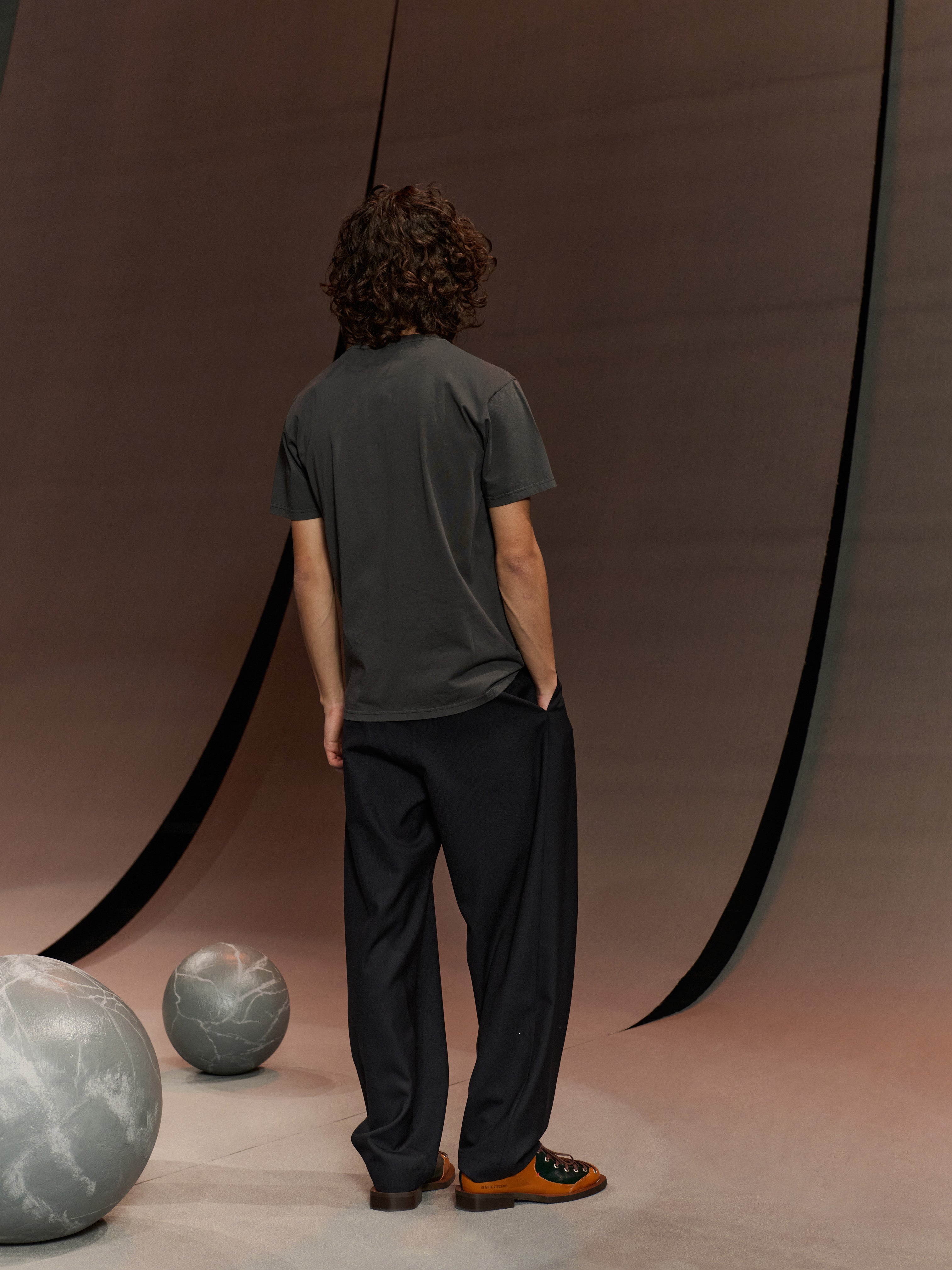 Fishing Rod Tee in Dark Shadow from Henrik Vibskov