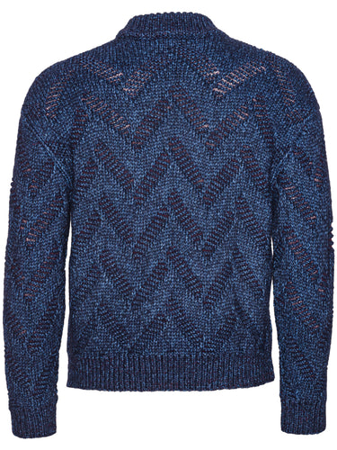 Flat Knitted Crewneck in Flat Navy from Henrik Vibskov