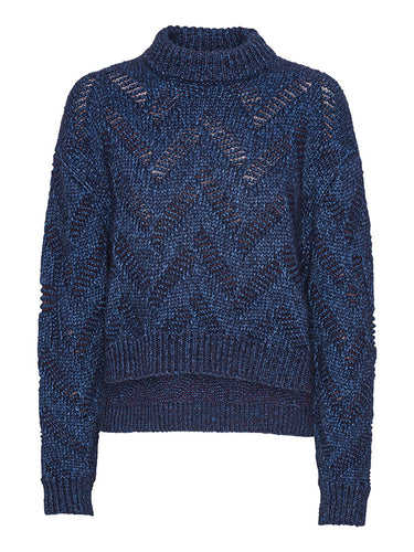 Flat Knitted Sweater in Flat Navy from Henrik Vibskov