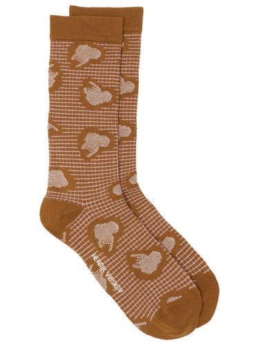 Hand Jelly Socks Femme in Brown Pink Grid from Henrik Vibskov