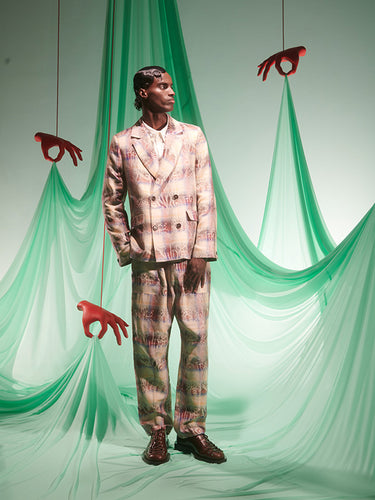 Motif Blazer in 8 Arm Check Charm from Henrik Vibskov