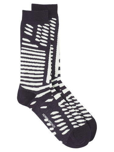Henrik Vibskov - Murph socks homme in black and white stripes