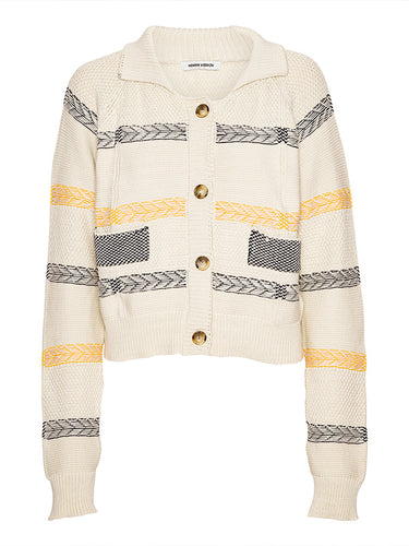 New Stitch Cardigan in Beige Mixed Black from Henrik Vibskov