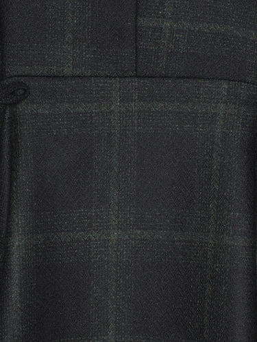 Close-up of a black fabric with a subtle check pattern