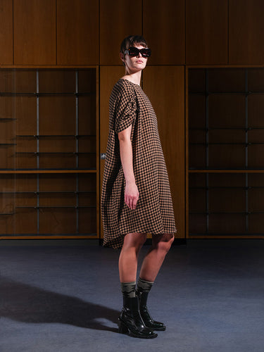 Henrik Vibskov - Renew dress in beige and black checks - 3