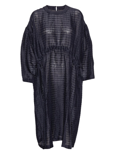 Navy long sleeve dress from Henrik Vibskov on a white background