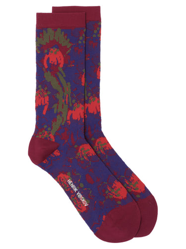 Spraycan Flowers Socks Femme in Violet Spraycan from Henrik Vibskov
