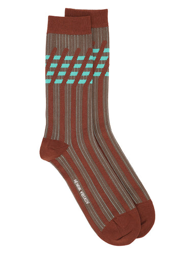 Stripes Socks Homme in Stripes Bordeaux from Henrik Vibskov