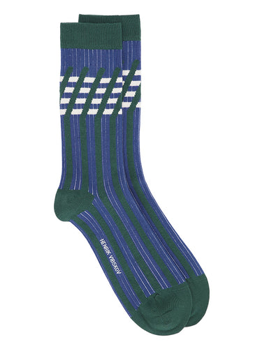 Stripes Socks Homme in Stripes Green from Henrik Vibskov