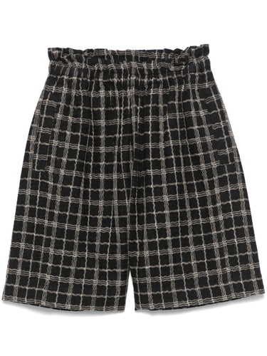 Waybill Shorts in Black Curvy Grid from Henrik Vibskov