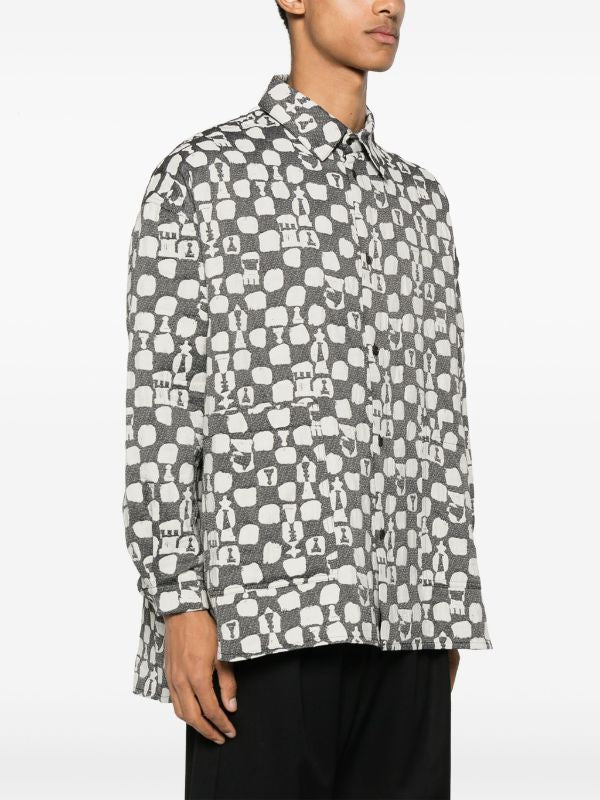 Big Shirt - Black White Chess-[-Henrik Vibskov-6