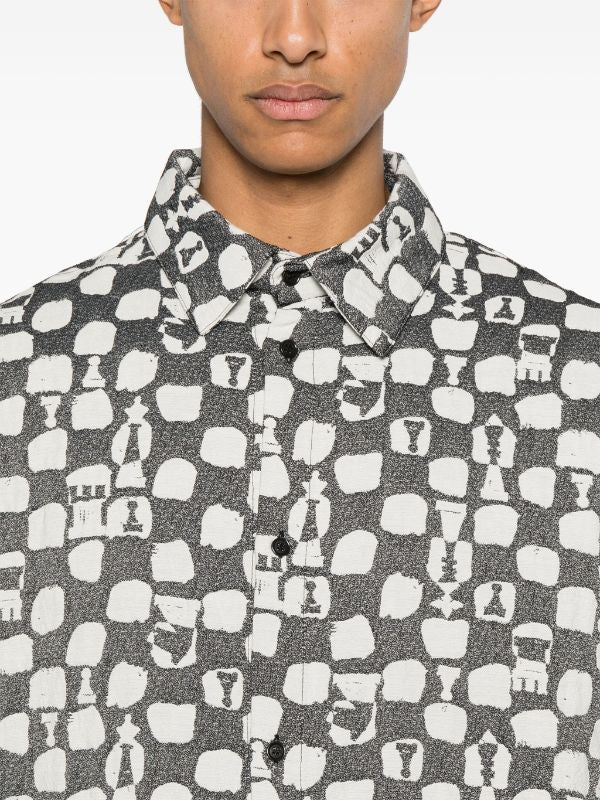 Big Shirt - Black White Chess-[-Henrik Vibskov-8