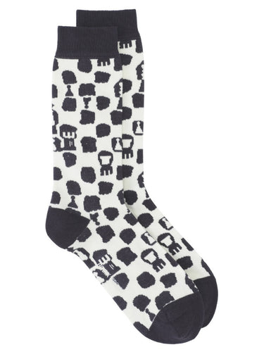 Chess Socks Homme - Black White Gambit-[-Henrik Vibskov-1