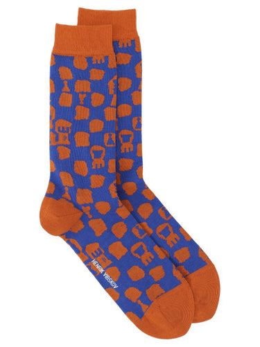 Chess Socks Homme - Blue Rust Gambit-[-Henrik Vibskov-1