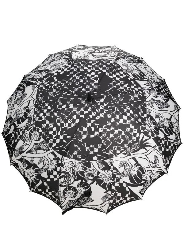 Kalaidoscope Umbrella - Black White-[-Henrik Vibskov-1