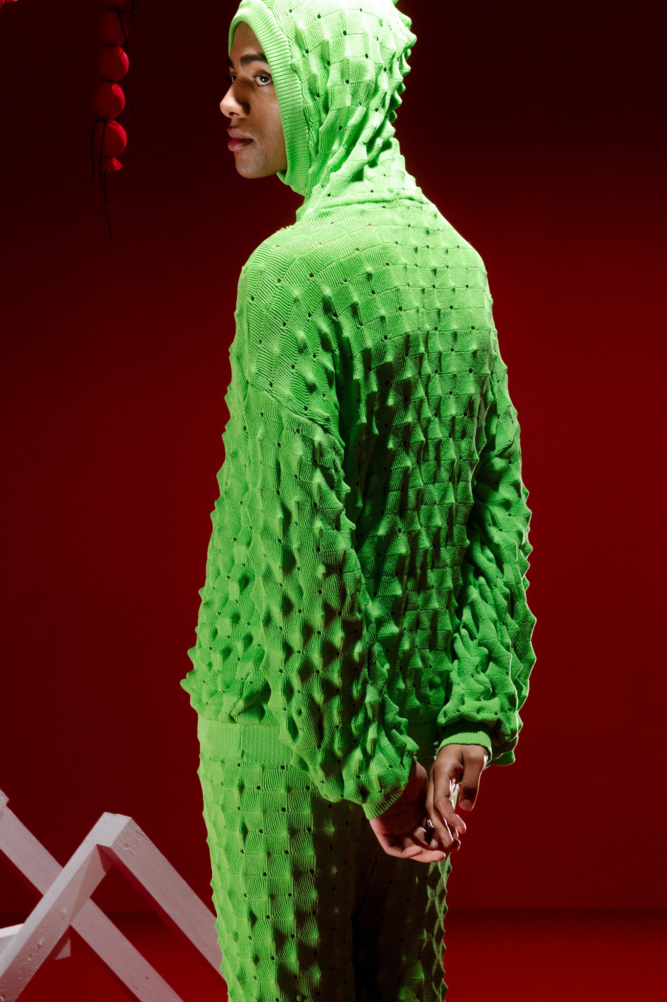 Henrik Vibskov Transparent Spike Kint Pant in Green Spike